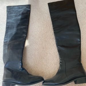Over the knee leather boots